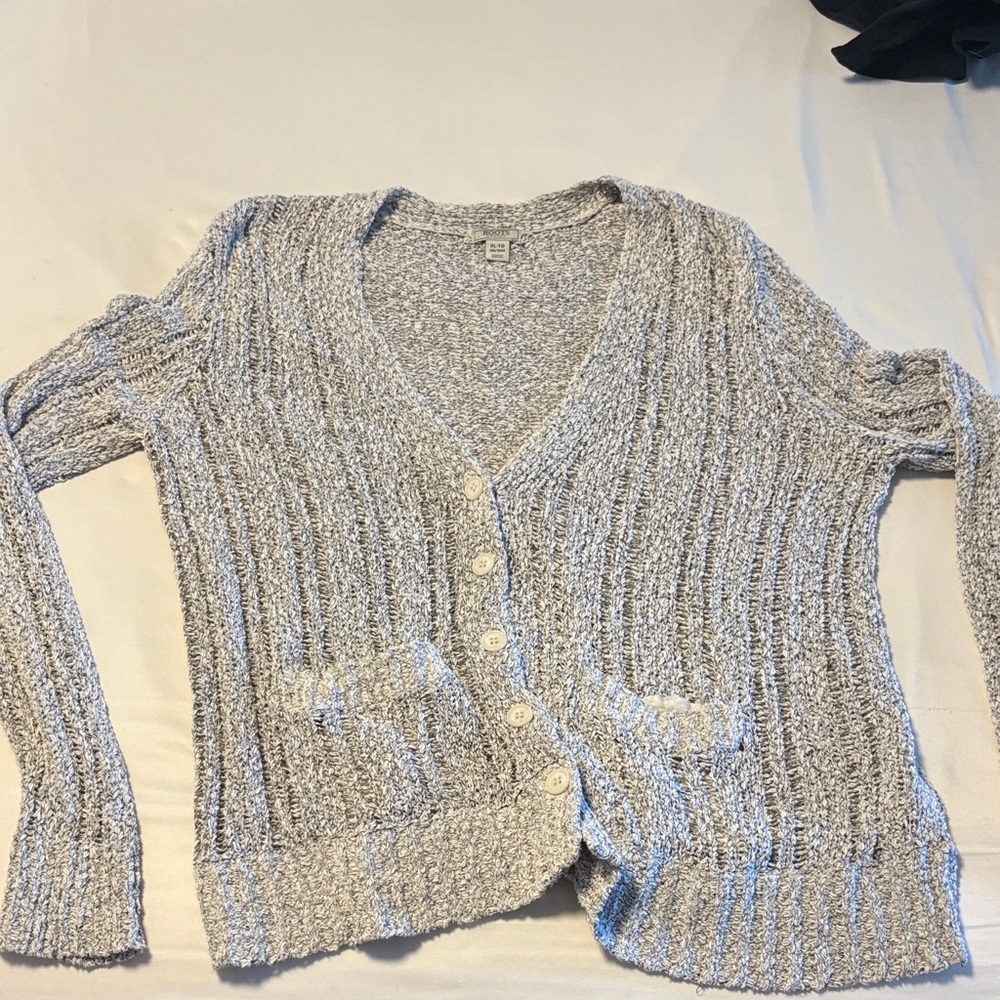Roots Gray Women's Cardigan Sweater